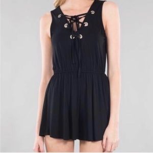 Black Tie Front Romper